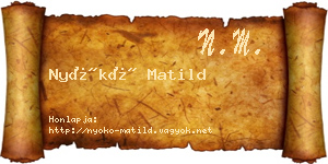 Nyókó Matild névjegykártya